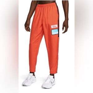 New Nike Challenger Dri-Fit Running Jogger Pants Mens Small S Orange Patch